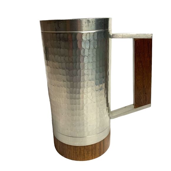Selangor Hammered Pewter Teak Tankard Mug Royal Stein Danish Modern MidCentury - Picture 3 of 10